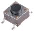 Black Button Tactile Switch, Single Pole Single Throw (SPST) 50 mA @ 24 V dc 1.4mm