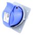ABB, Easy & Safe IP44 Blue Panel Mount 2P + E Right Angle Industrial Power Socket, Rated At 16A, 230 V