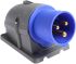 ABB, Easy & Safe IP44 Blue Wall Mount 2P + E Right Angle Industrial Power Socket, Rated At 16A, 230 V