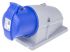 ABB, Easy & Safe IP44 Blue Wall Mount 2P+E Right Angle Industrial Power Socket, Rated At 32A, 230 V