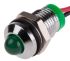 RS PRO Green Panel Mount Indicator, 2V dc, 8mm Mounting Hole Size, Lead Wires Termination, IP67