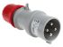 Conector de potencia industrial Macho, Formato 3P + E, Orientación Recto, Rojo, 415 V, 32A, IP44