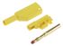 Staubli Green, Yellow Male Banana Plug, 4 mm Connector, Solder Termination, 32A, 1000V, Gold Plating