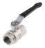 RS PRO Nickel Plated Brass Full Bore, 2 Way, Ball Valve, BSPP 3/4in, 40bar Operating Pressure