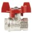 RS PRO Nickel Plated Brass Full Bore, 2 Way, Ball Valve, BSPP 1/4in, 40bar Operating Pressure