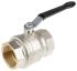 RS PRO Nickel Plated Brass Full Bore, 2 Way, Ball Valve, BSPP 2in, 40bar Operating Pressure