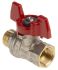 RS PRO Brass Full Bore, 2 Way, Ball Valve, BSPP 3/8in, 40 → 30bar Operating Pressure