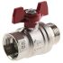RS PRO Brass Full Bore, 2 Way, Ball Valve, BSPP 1in, 40 → 30bar Operating Pressure
