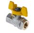 RS PRO Brass Full Bore, 2 Way, Ball Valve, BSPP 1/4in, 40 → 30bar Operating Pressure