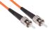 RS PRO ST to ST Simplex Multi Mode OM1 Fibre Optic Cable, 62.5/125μm, Orange, 20m