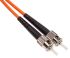 RS PRO ST to ST Simplex Multi Mode OM1 Fibre Optic Cable, 62.5/125μm, Orange, 25m