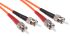RS PRO ST to ST Duplex Multi Mode OM1 Fibre Optic Cable, 62.5/125μm, Orange, 25m