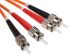 RS PRO ST to ST Duplex Multi Mode OM1 Fibre Optic Cable, 62.5/125μm, Orange, 30m
