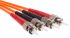 RS PRO ST to ST Duplex Multi Mode OM1 Fibre Optic Cable, 62.5/125μm, Orange, 50m
