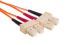 RS PRO SC to SC Duplex Multi Mode OM1 Fibre Optic Cable, 62.5/125μm, Orange, 50m
