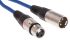 RS PRO Female 3 Pin XLR to Male 3 Pin XLR  Cable, Blue, 1m