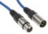 RS PRO Female 3 Pin XLR to Male 3 Pin XLR  Cable, Blue, 10m