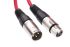 RS PRO Female 3 Pin XLR to Male 3 Pin XLR Cable, Red, 20m