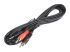 RS PRO Male 3.5mm Stereo Jack to Male RCA x 2 Aux Cable, Black, 3m