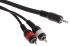 RS PRO Male 3.5mm Stereo Jack to Male RCA x 2 Aux Cable, Black, 5m
