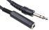RS PRO Male 6.35mm Stereo Jack to Female 6.35mm Stereo Jack Aux Cable, Black, 5m