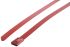 RS PRO Cable Tie, Roller Ball, 125mm x 4.6 mm, Red Polyester Coated Stainless Steel, Pk-100