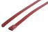 RS PRO Cable Tie, Roller Ball, 200mm x 7.9 mm, Red Polyester Coated Stainless Steel, Pk-100