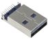 Conector USB Wurth Elektronik 692112030100, Macho, Ángulo de 90° , Orificio Pasante, Versión 3.0, 30,0 V., 250.0mA,