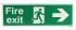 Znak wyjścia, Tworzywo sztuczne, Zielony/biały, Fire Exit, Angielski, Opis: WYJŚCIE POŻAROWE