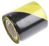 RS PRO Sort/gul LDPE Afspærringstape, Længde: 100m, Bredde: 75mm