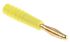 Staubli Yellow Male Banana Plug, 2mm Connector, Solder Termination, 10A, 30 V, 60V dc, Gold Plating