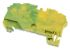 RS PRO Green/Yellow DIN Rail Terminal Block, 2.5mm², Single-Level, Spring Clamp Termination