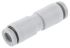 SMC KQ2 Series Straight Tube-to-Tube Adaptor, Push In 4 mm to Push In 4 mm, Tube-to-Tube Connection Style