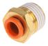 SMC KQ2 Series Straight Threaded Adaptor, NPT 1/4 Male to Push In 1/4 in, Threaded-to-Tube Connection Style