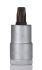 Gedore Torx Screwdriver Bit, T50 Tip, 1/2 in Drive, Square Drive, 55 mm Overall