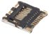 Conector para tarjeta de memoria MicroSD Hirose de 8 contactos, paso 1.1mm, 1 fila, montaje superficial