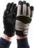 BM Polyco Multi-Task 5 Black Leather, Nylon, Spandex Work Gloves, Size 9, Large, 2 Gloves