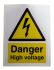 Etykieta bezpieczeństwa Czarny/biały/żółty opis Niebezpieczeństwo elektryczne tekst Danger High Voltage