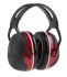 3M PELTOR X3A Ear Defender with Headband, 33dB, Red