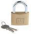 RS PRO 挂锁, 黄铜制, 钥匙键, 7mm 锁钩, 黄铜