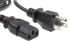 TE Connectivity IEC C13 Socket to NEMA 5-15 Plug Plug Power Cord, 2.2m