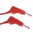 Cable de prueba con conector de 4 mm Staubli de color Rojo, Macho-Macho, 600V, 32A, 2m