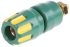 Hirschmann Test & Measurement 35A, Green, Yellow Binding Post With Brass Contacts and Gold Plated - 8mm Hole Diameter
