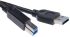 Cable USB 3.0 Roline, con A. USB A Macho, con B. USB B Macho, long. 1.8m, color Negro