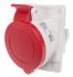 Scame IP44 Red Panel Mount 3P+N+E Heavy Duty Power Connector Socket, Rated At 16.0A, 415.0 V