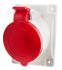 Scame IP44 Red Panel Mount 3P + N + E Heavy Duty Power Connector Socket, Rated At 32A, 415 V