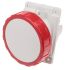 Scame IP66, IP67 Red Panel Mount 3P+N+E Heavy Duty Power Connector Socket, Rated At 32A, 415 V
