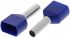 Embout de câblage, Bleu, longueur 10mm, 2 entrées , série AI-TWIN2X 2.5 -10 BU