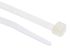 RS PRO Cable Tie, Heat Stabilised, 160mm x 4.8 mm, Natural Nylon, Pk-100