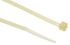 RS PRO Cable Tie, Heat Stabilised, 292mm x 3.6 mm, Natural Nylon, Pk-100